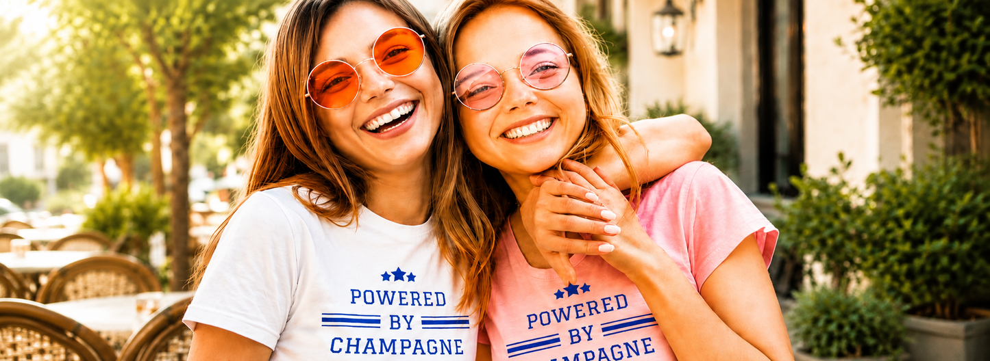 Champagne Duo Bundle | Two Powered by Champagne Tees