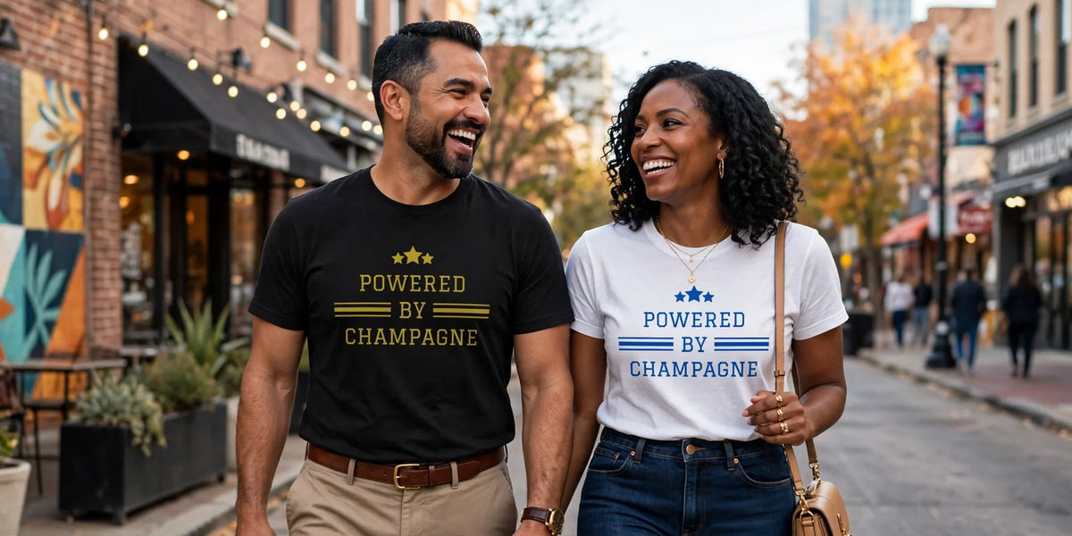 Champagne Duo Bundle | Two Powered By Champagne Tees — Mix & Match Sizes
