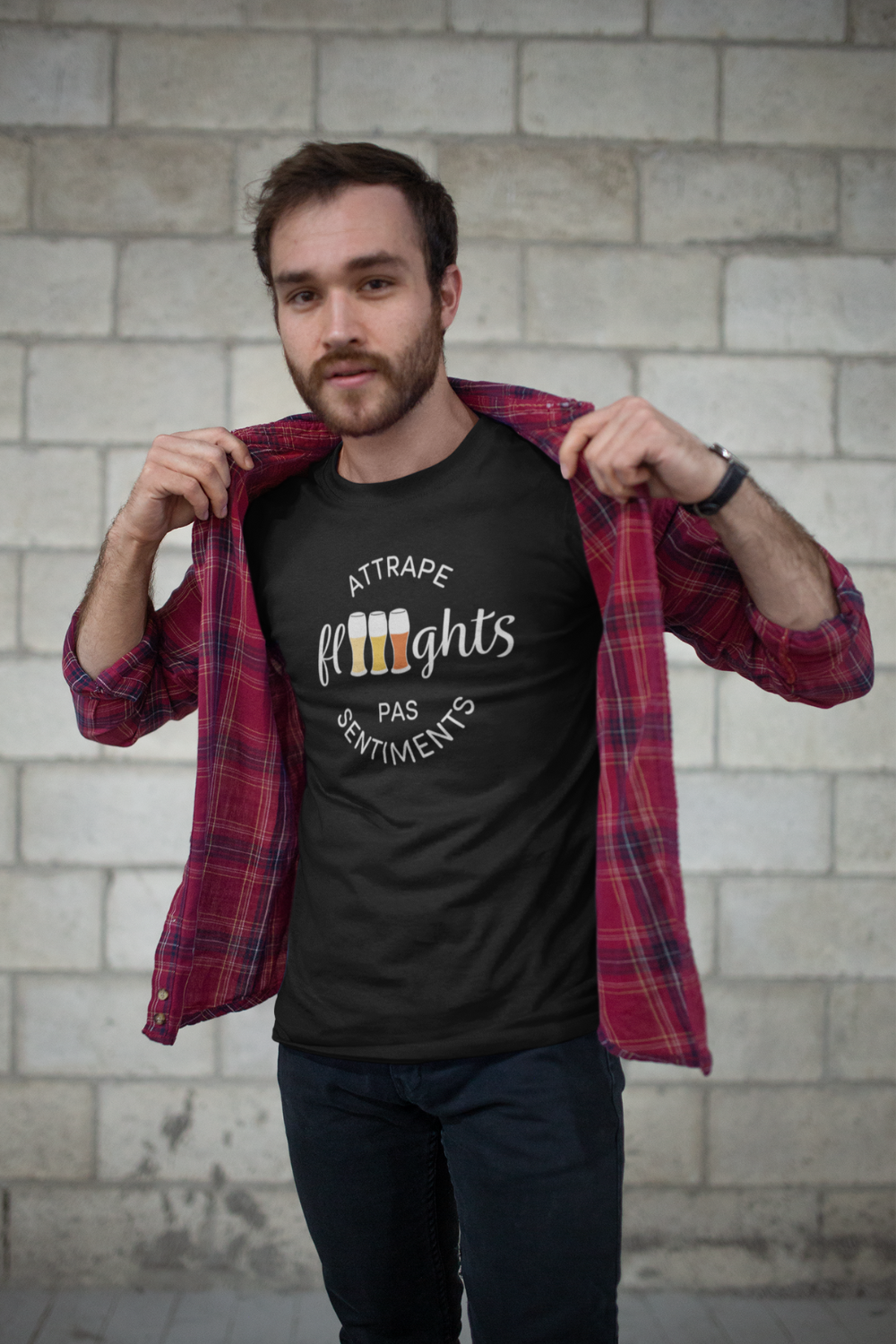 Attrape Flights Pas Sentiments | T-shirt Unisexe Dégustation de Bières