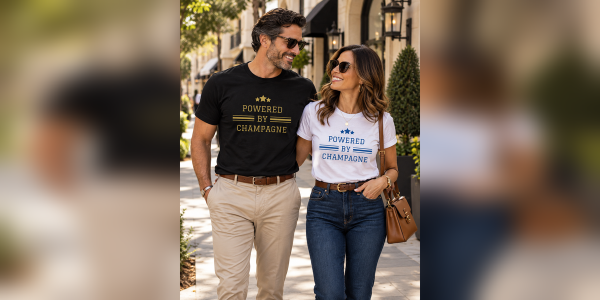 Champagne Duo Bundle | Two Powered By Champagne Tees — Mix & Match Sizes