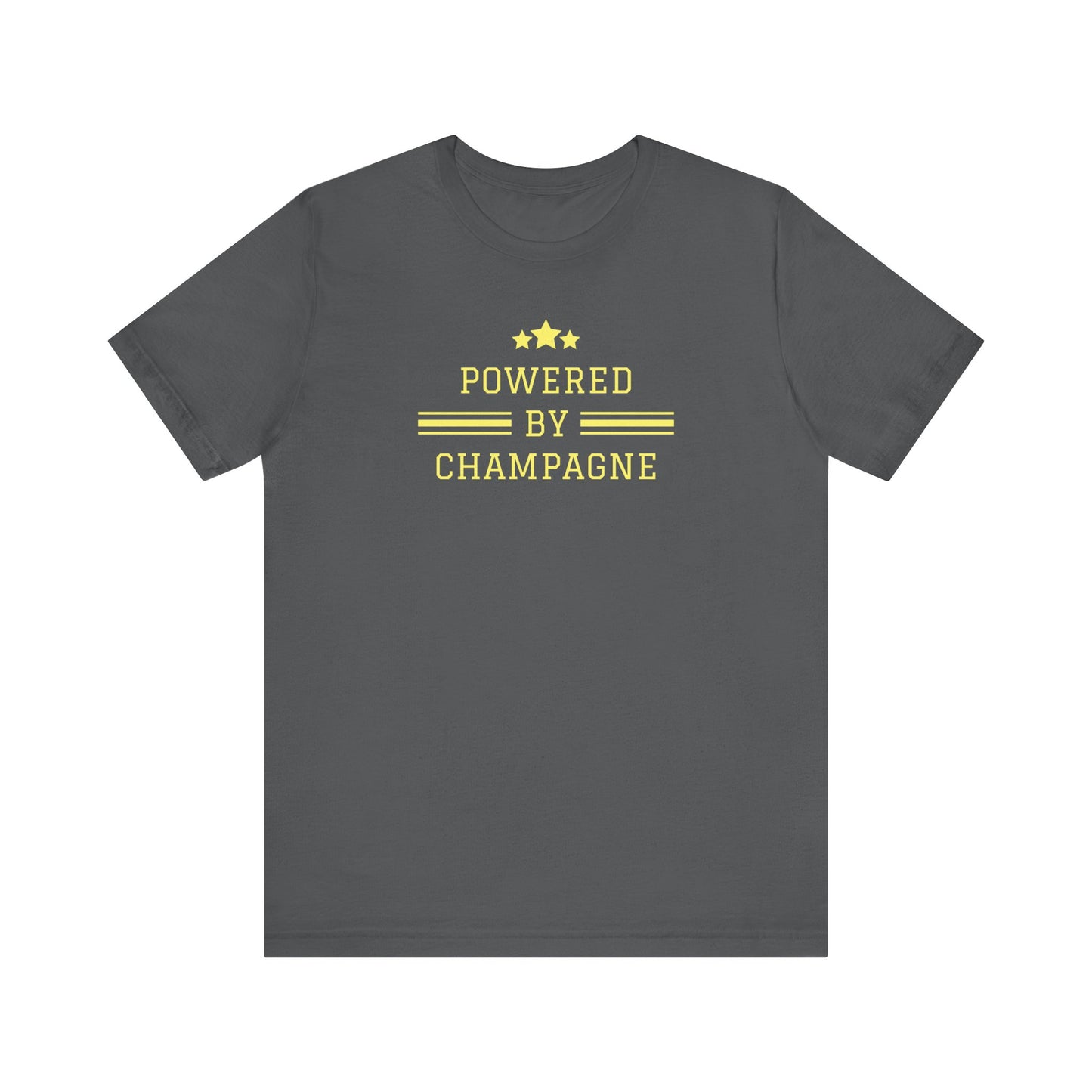 Sparkling Wine T-Shirt – Powered by Champagne & Good Vibes (Short Sleeve)
