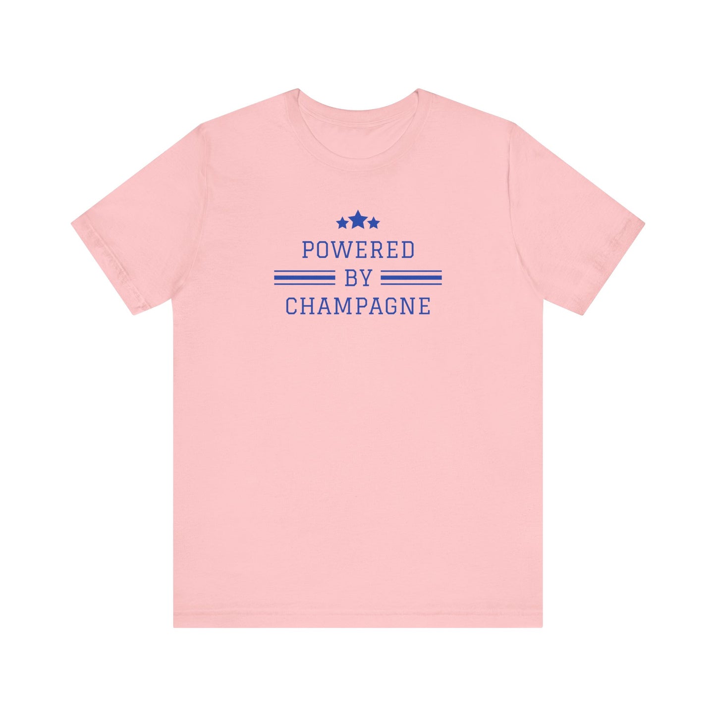 Sparkling Wine T-Shirt – Powered by Champagne & Good Vibes (Short Sleeve)