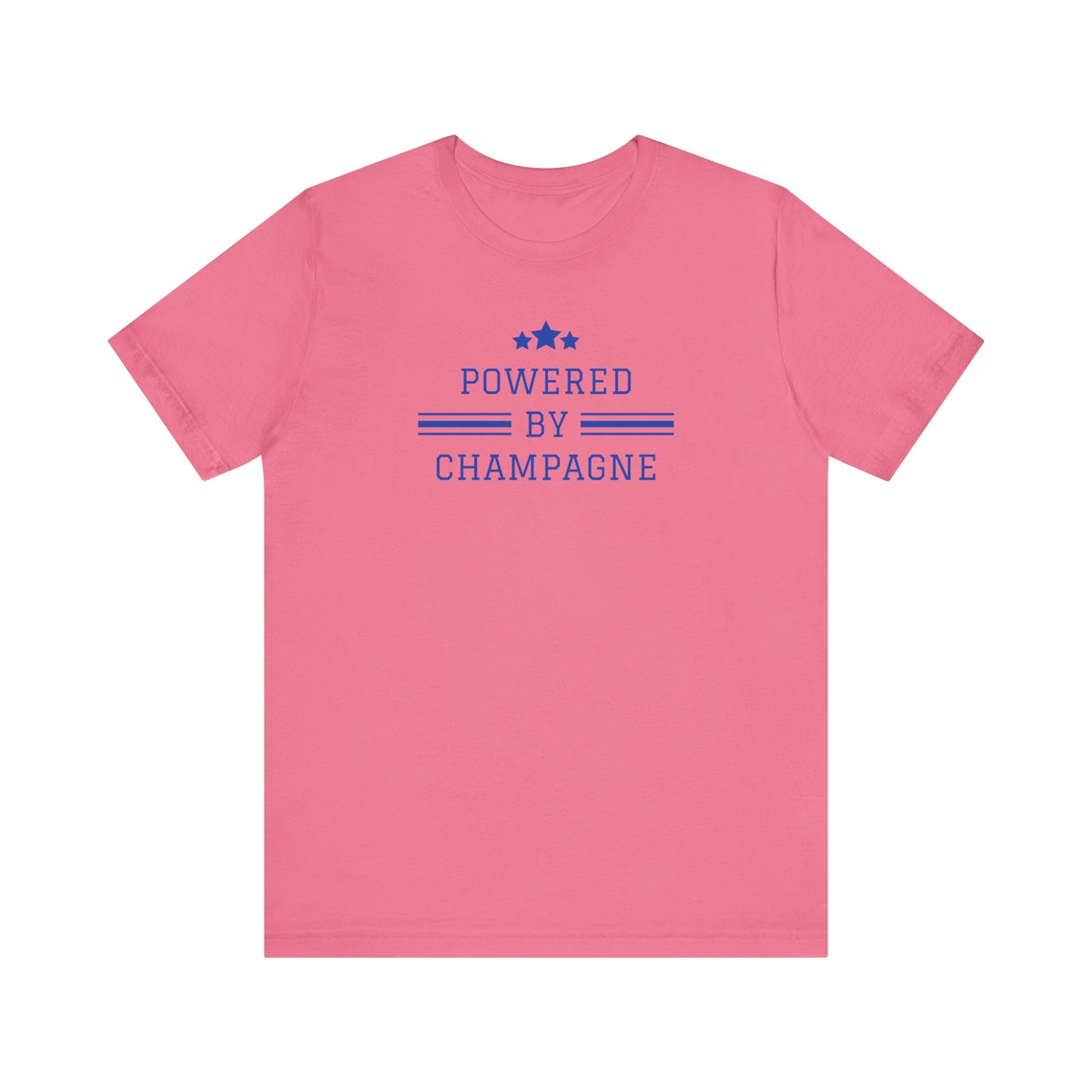 Sparkling Wine T-Shirt – Powered by Champagne & Good Vibes (Short Sleeve)