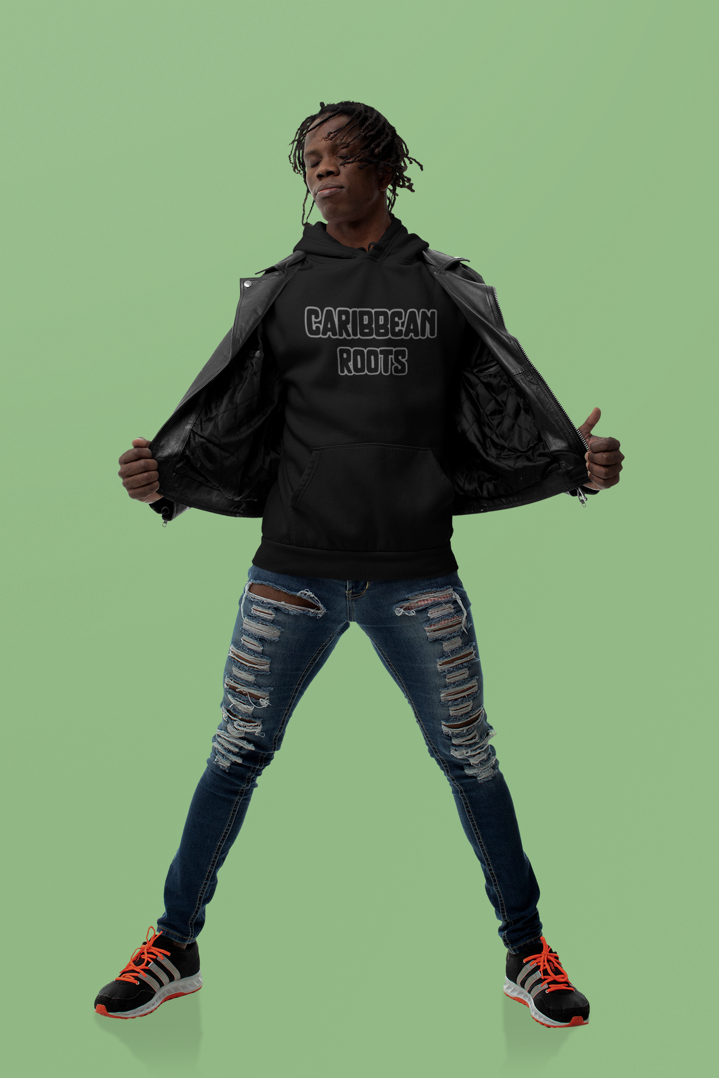Caribbean Roots Embroidered Hoodie – Heritage Hoodie for Island Pride