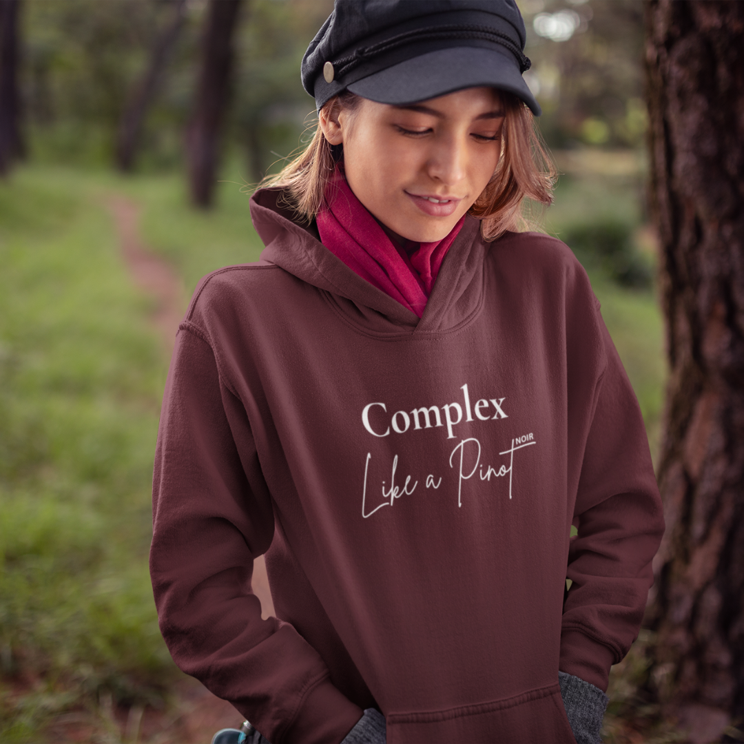 Complex Like a Pinot Noir Heavyweight Hoodie – Premium Winter Wine Lover