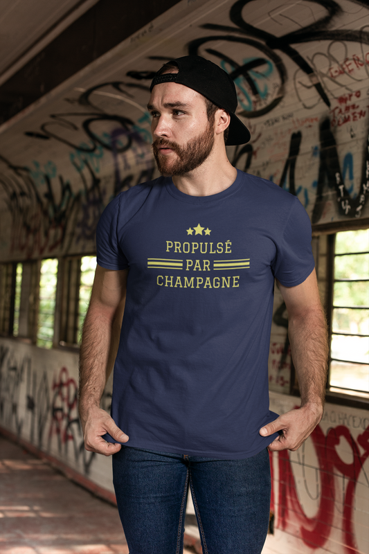Propulsé par Champagne – T-shirt unisexe à manches courtes