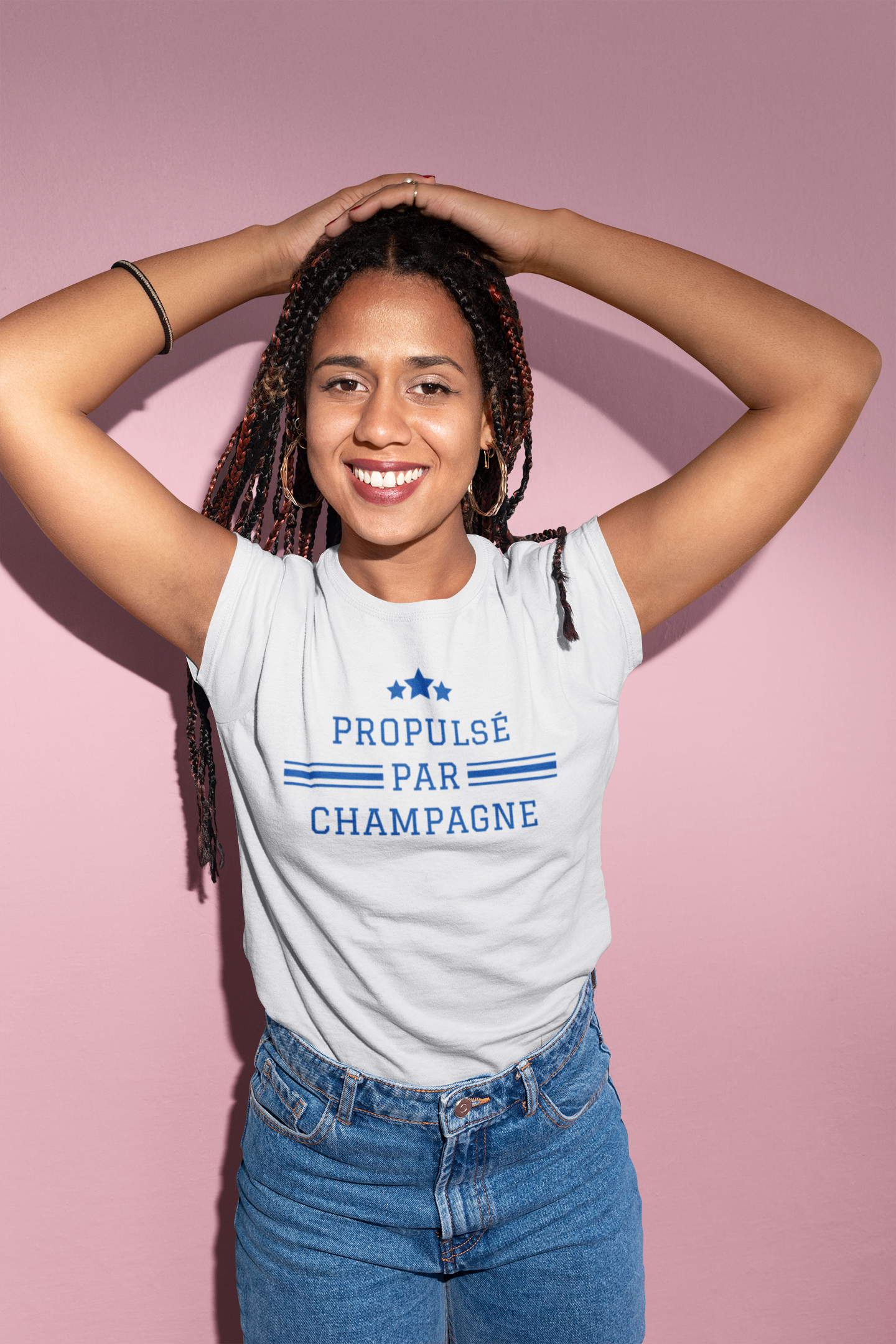 Propulsé par Champagne – T-shirt unisexe à manches courtes