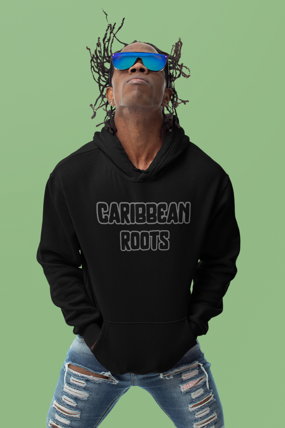 Caribbean Roots Embroidered Hoodie – Heritage Hoodie for Island Pride