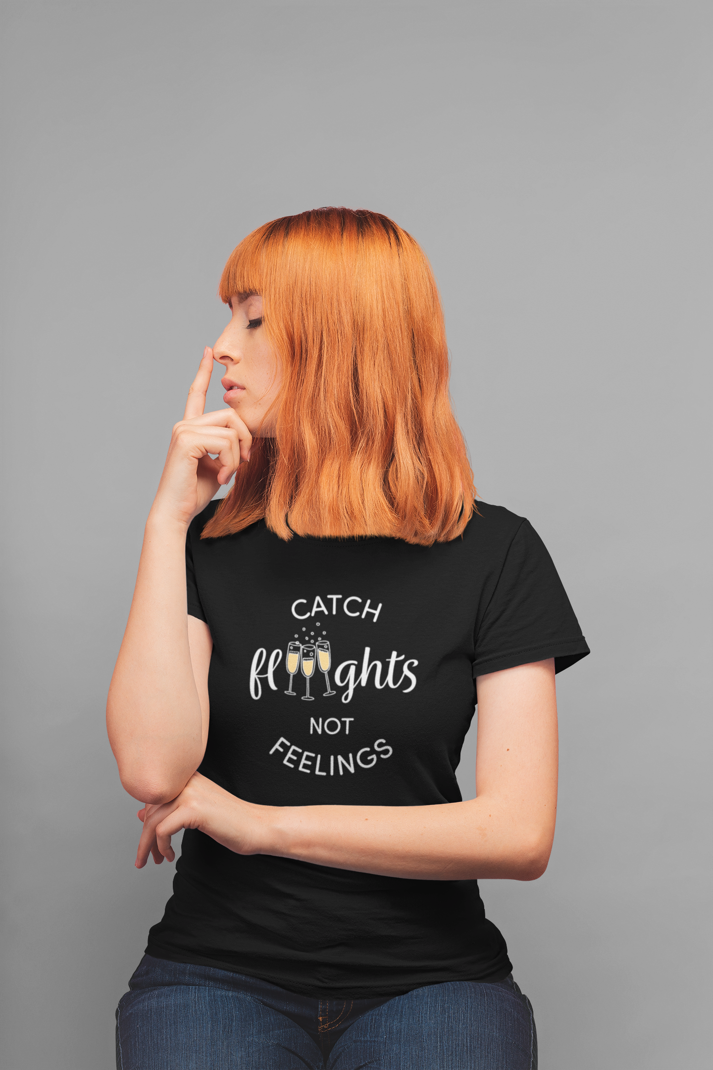 Champagne Flights Wine T-Shirt (Short Sleeve)