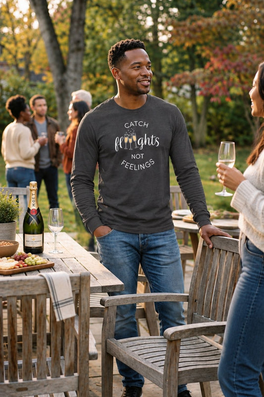 T-shirt vin Champagne Flights (Manches longues)