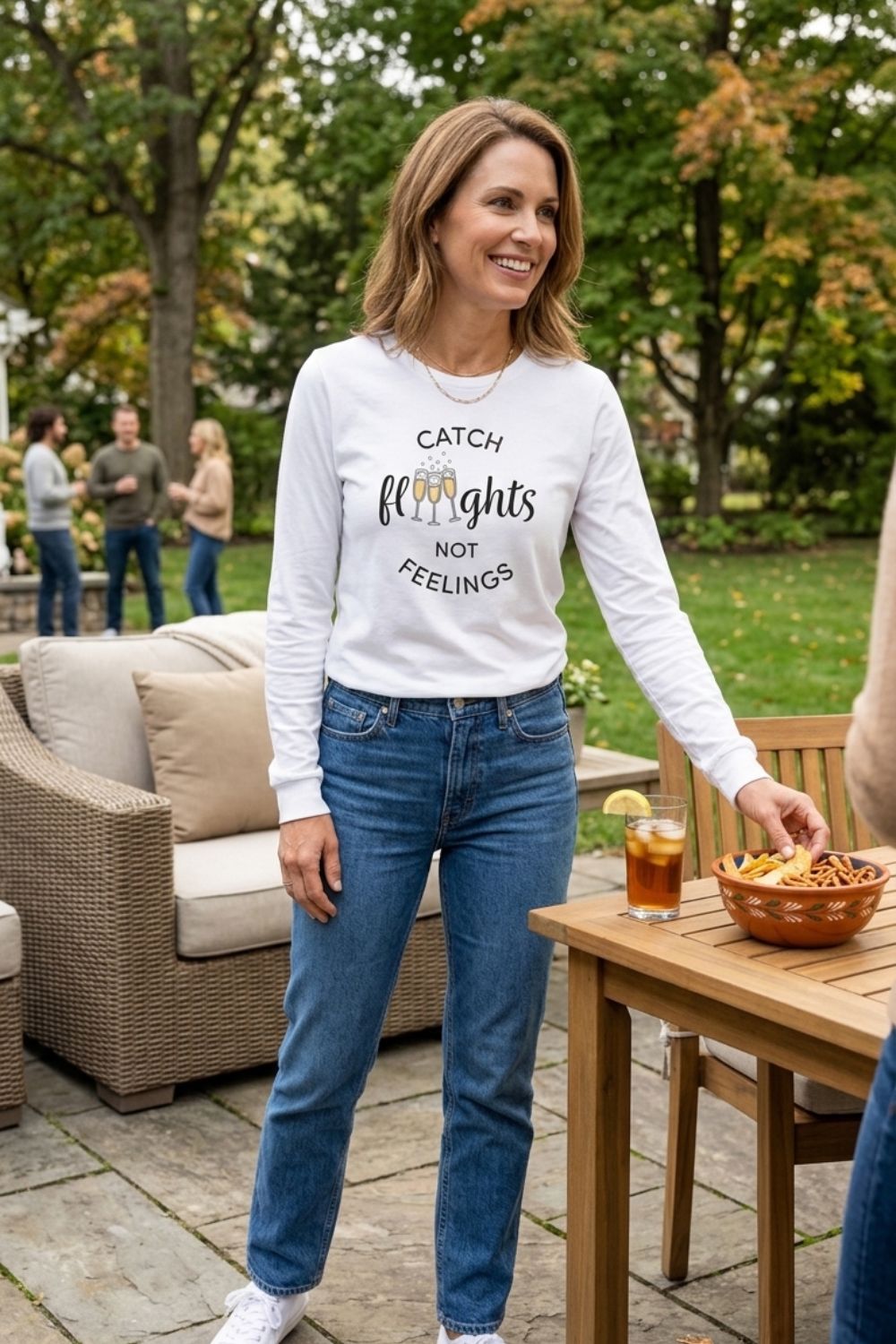 Champagne Flights Wine T-shirt (Long Sleeve)