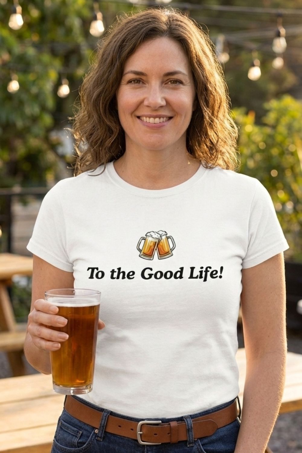 T-shirt "Cheers to the Good Life" | T-shirt bière haut de gamme | T-shirt style de vie brasserie