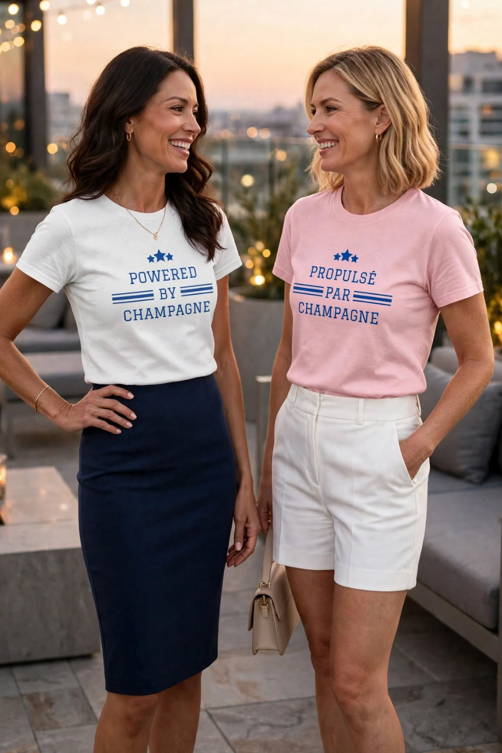 Duo de T-shirts Champagne | Deux T-shirts Powered by Champagne