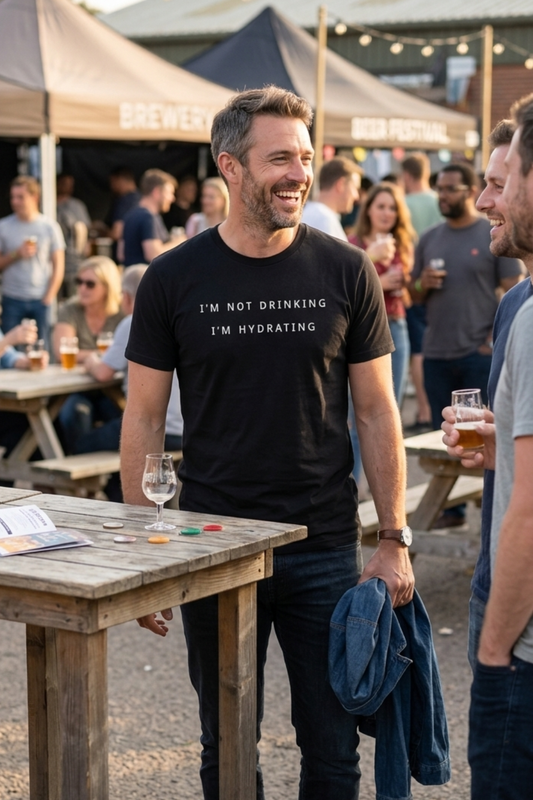 T-shirt "Je ne bois pas, je m'hydrate" (manches courtes)