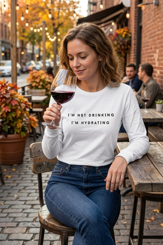 T-shirt « Je ne bois pas, je m'hydrate » (Manches longues)