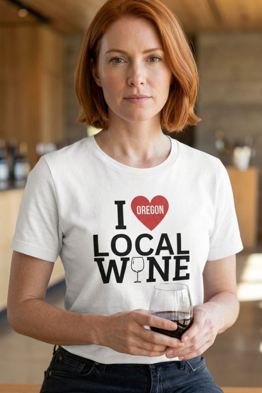 J'adore le vin local – T-shirt de l'Oregon
