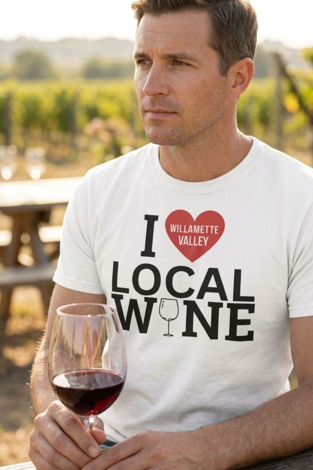 T-shirt J'aime le vin local de la Willamette Valley