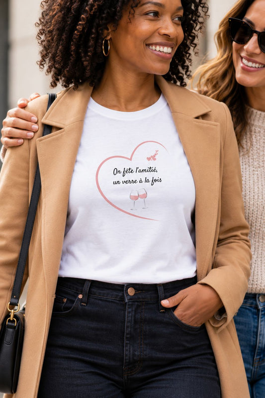 On Fête L’Amitié Un Verre à la Fois T-Shirt