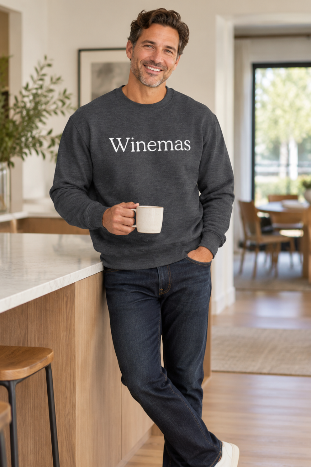 Winemas Sweatshirt – Dark Heather Holiday Wine Apparel