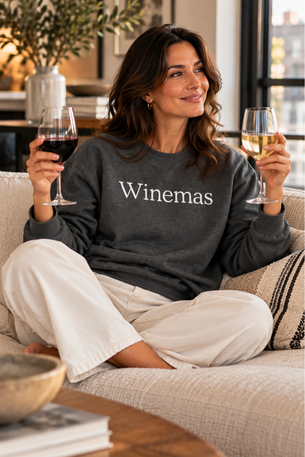 Winemas Sweatshirt – Dark Heather Holiday Wine Apparel