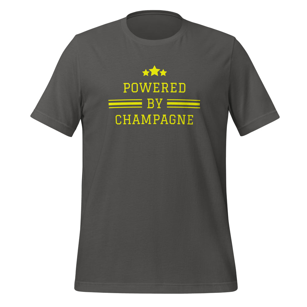 Sparkling Wine T-Shirt – Powered by Champagne & Good Vibes (Short Sleeve)