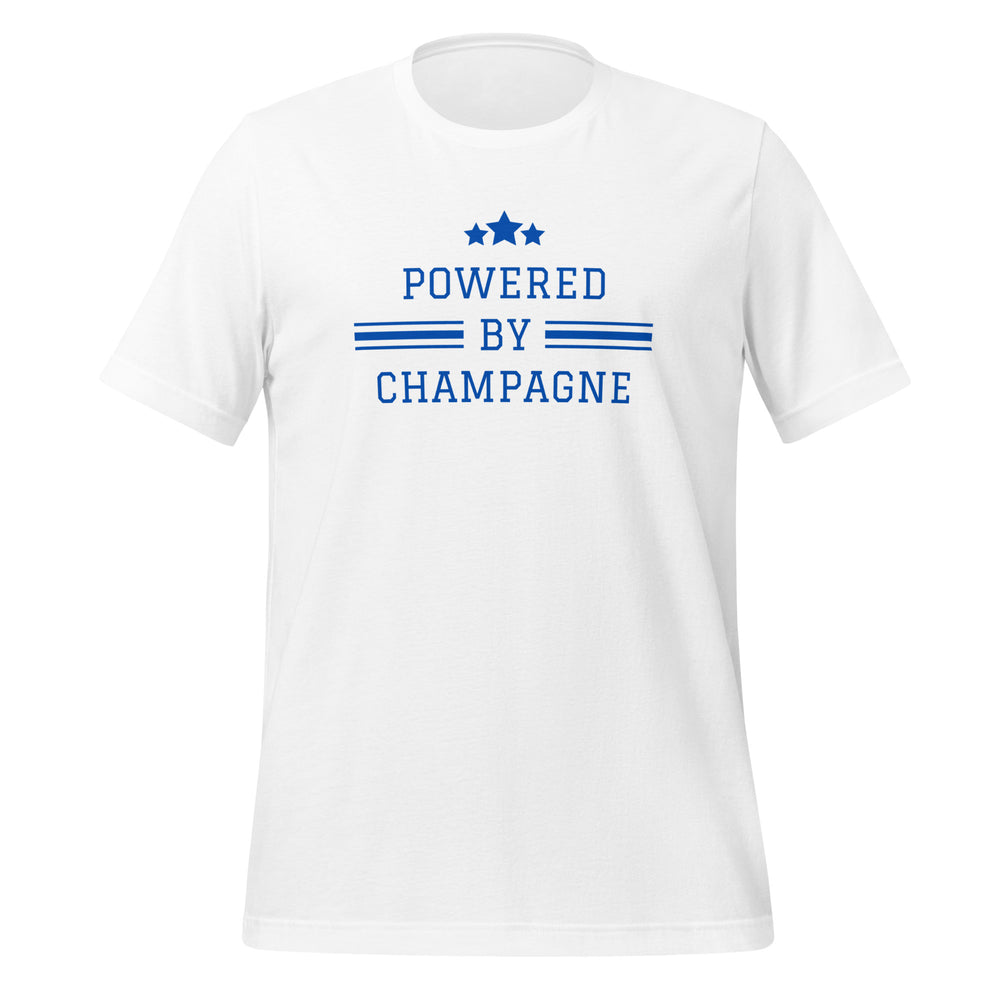 Sparkling Wine T-Shirt – Powered by Champagne & Good Vibes (Short Sleeve)